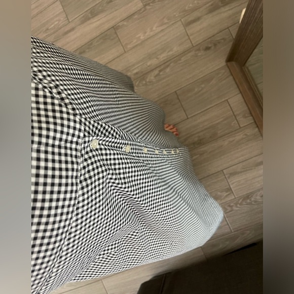 Emily Mihal|Gingham button down maxi wrap skirt, cotton in black & white•••Large - Picture 12 of 12